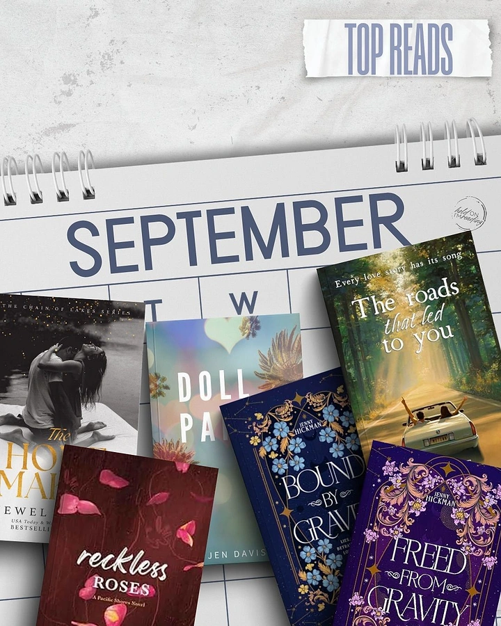 Bookstores creative ad: Books spilling over calendar for monthly reads