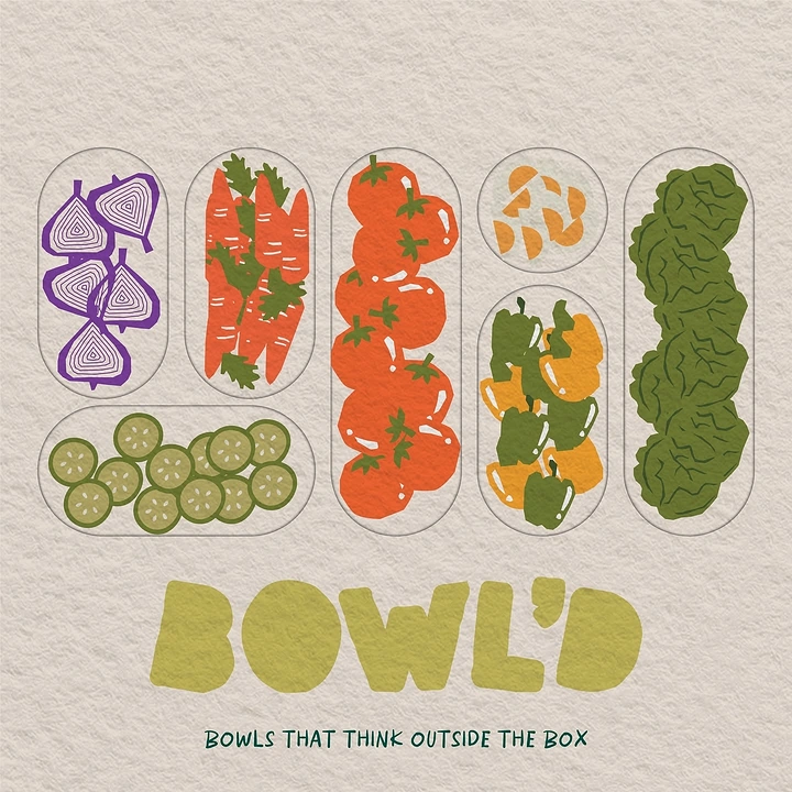 Salad Bars & Healthy Restaurants creative ad: Bowls outside the box visual pun
