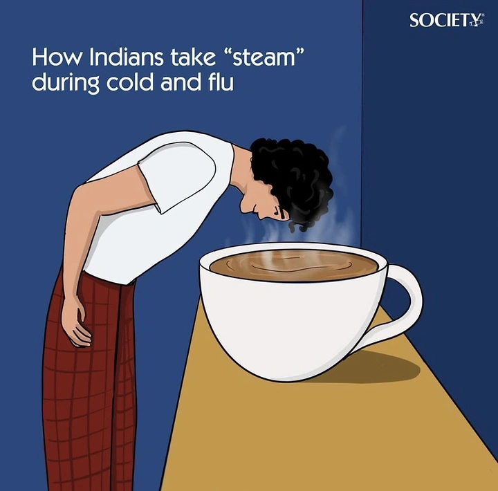 Tea & Chai Brands creative ad: Steaming over tea cup, cold remedy