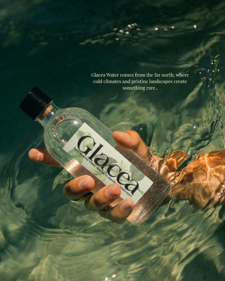 Packaged Drinking Water creative ad: Underwater bottle scene reinforces cold refreshment