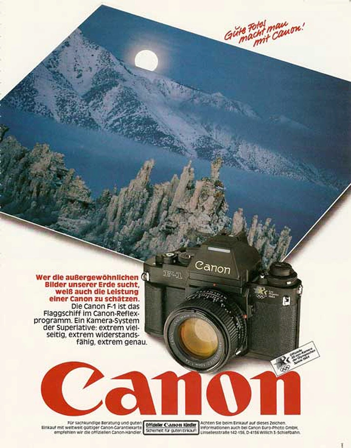 Cameras & Camera Stores creative ad: Mountain scene becomes giant camera image