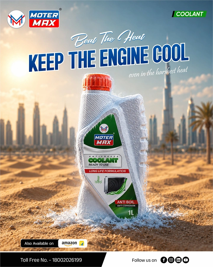 Engine Oil & Lubricants creative ad: Frozen bottle visualizes engine cooling