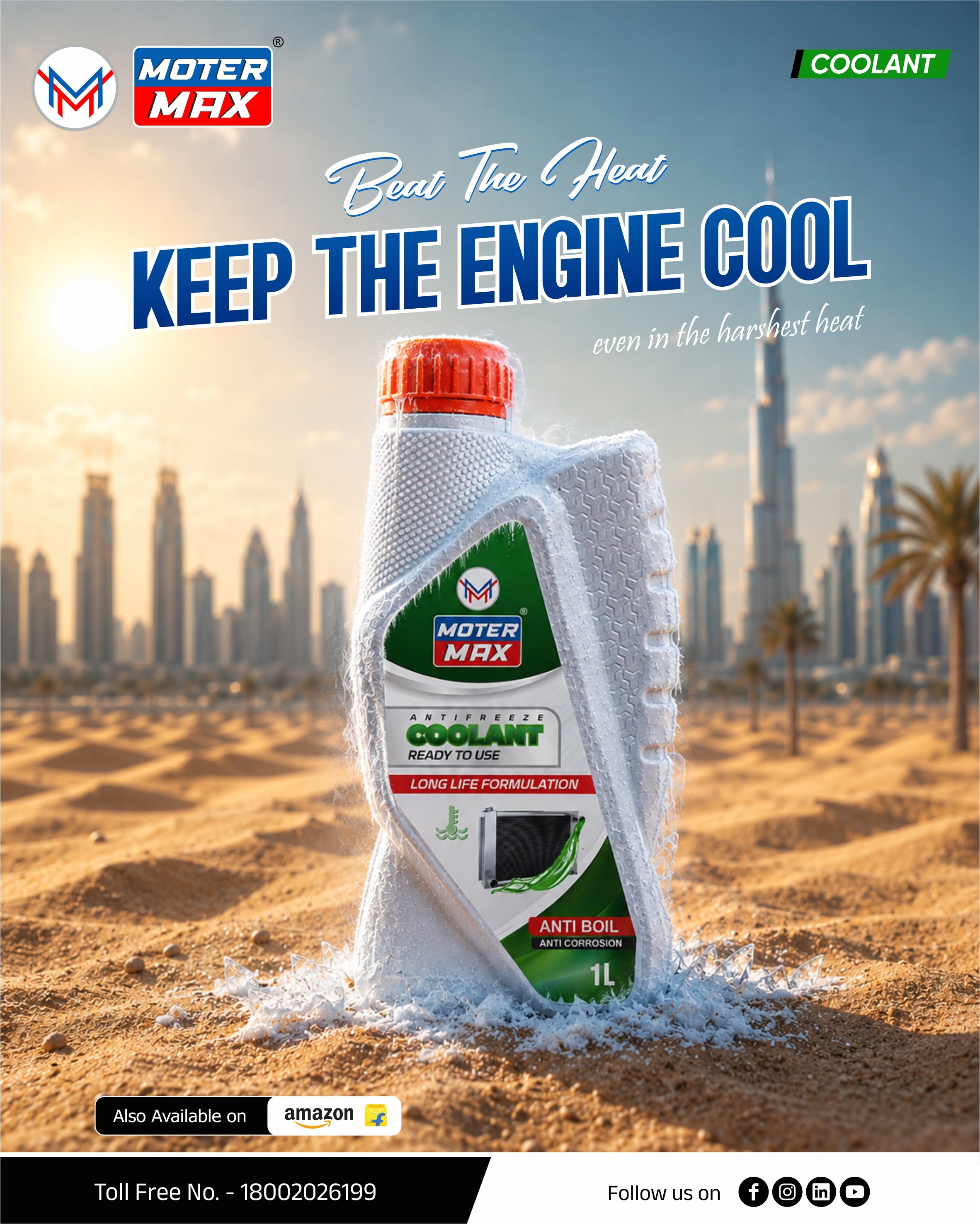 Instagram post: Frozen bottle visualizes engine cooling