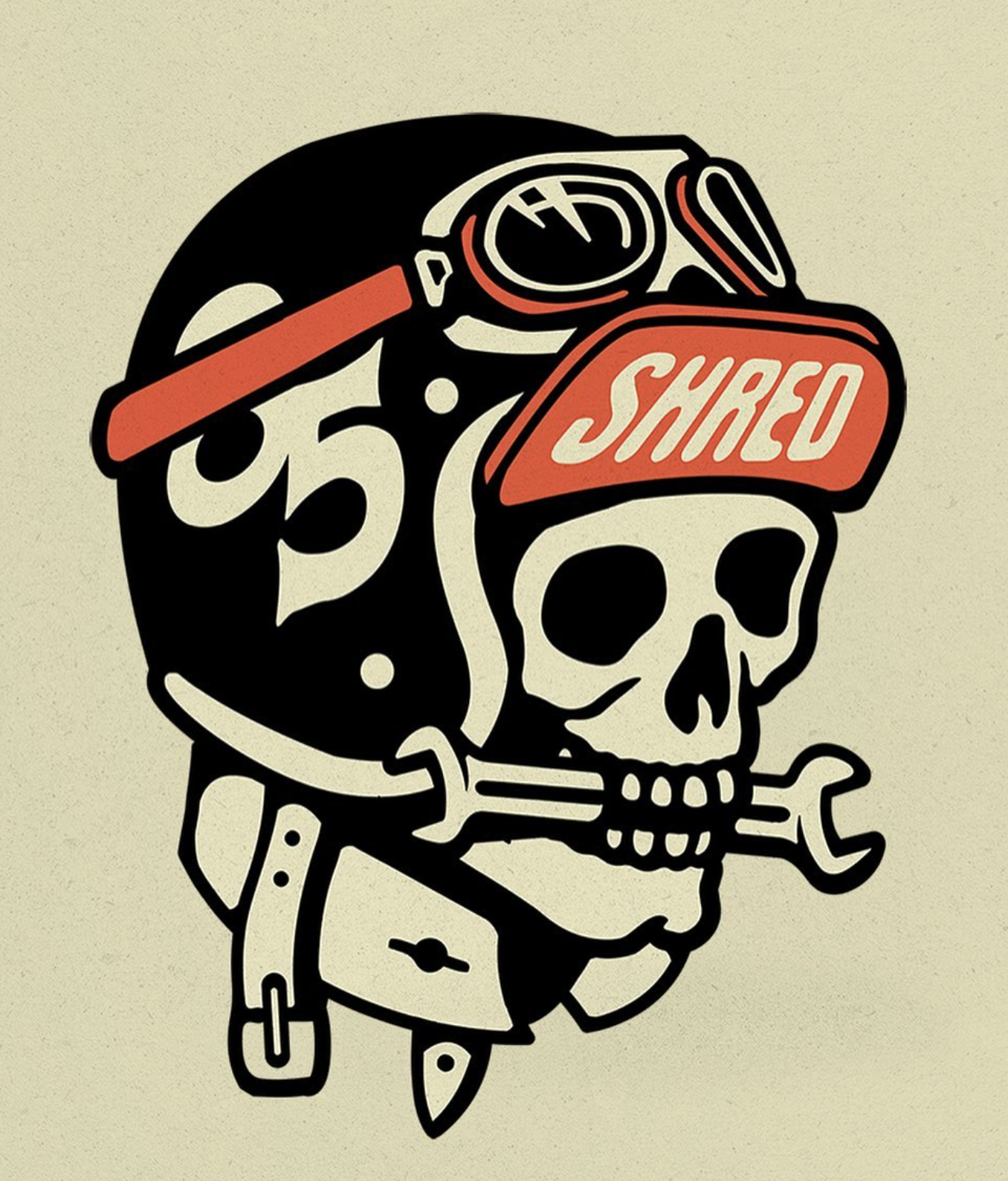 Instagram post: Skull helmet shredder character graphic