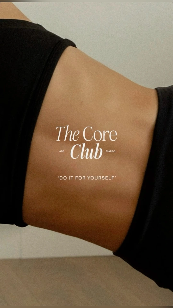 Yoga Studios creative ad: 'Core Club' title placed on toned core