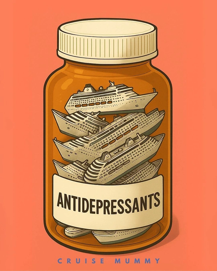 Cruises & Cruise Lines creative ad: Excellent antidepressant cruise pun packaging