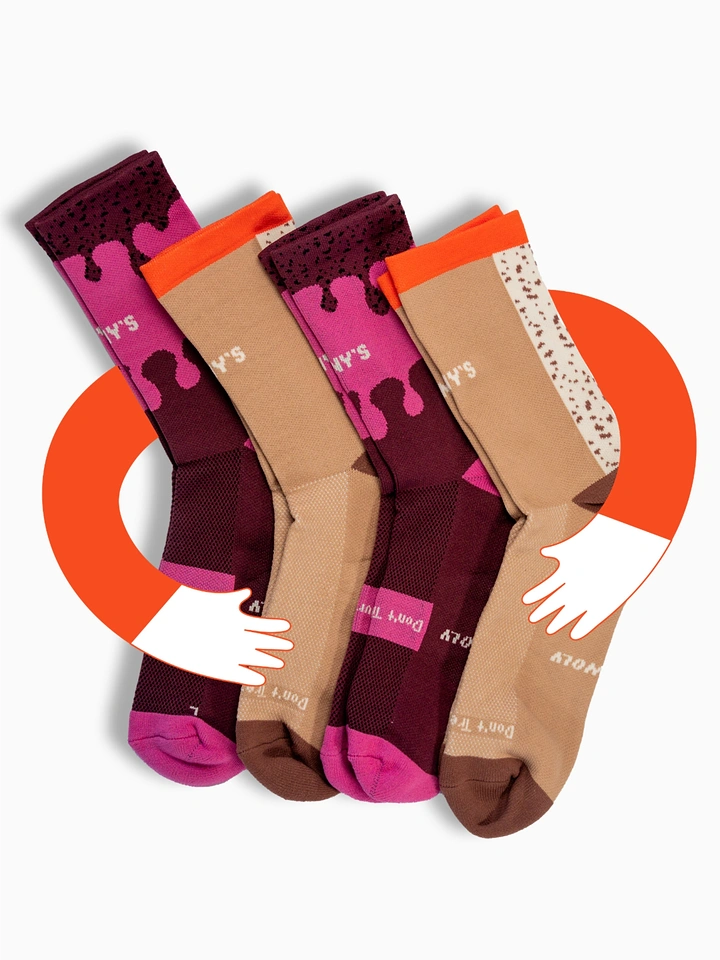 Socks Brands creative ad: Socks personified through embracing arms