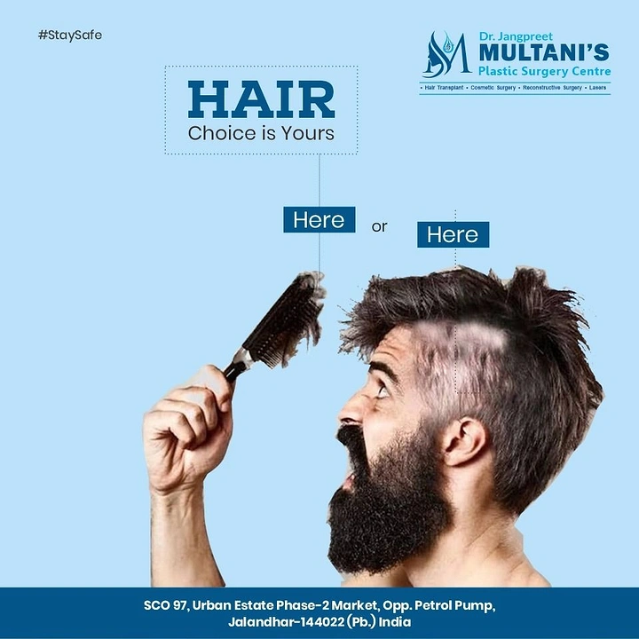 Hair Transplant & Hair Clinics creative ad: Beard hair versus head hair choice
