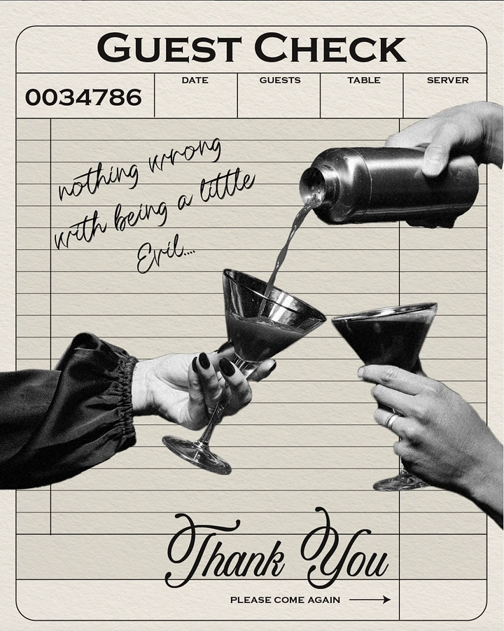 Bars & Pubs creative ad: Guest-check format makes drinks memorable