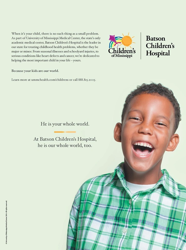 Pediatricians & Children's Clinics creative ad: Whole-world copy reinforces child-centered visual