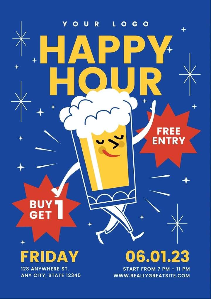 Bars & Pubs creative ad: Beer transformed into lively mascot