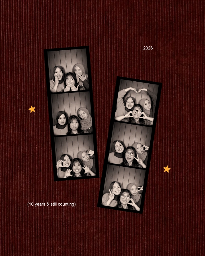 Photo Booth Rentals creative ad: Ten-year milestone built from photo strips