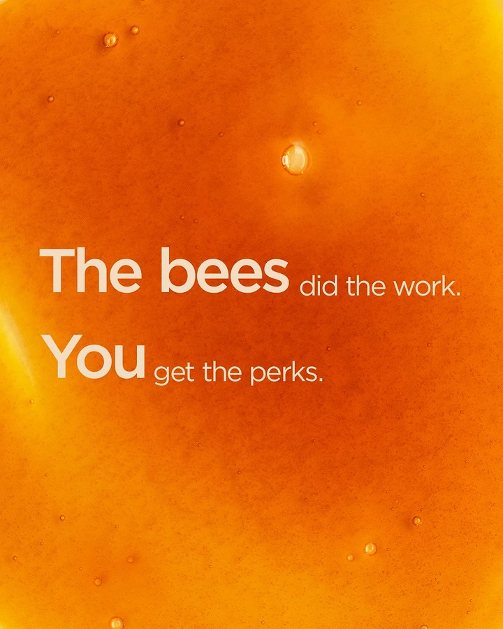 Honey Brands creative ad: Witty bees-did-the-work copy
