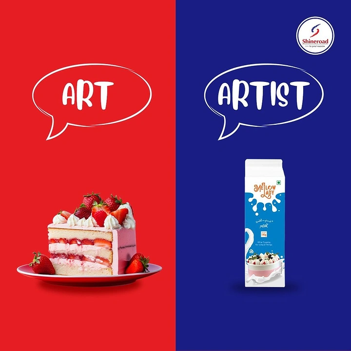 Dairy Brands creative ad: Art vs artist, cake from cream