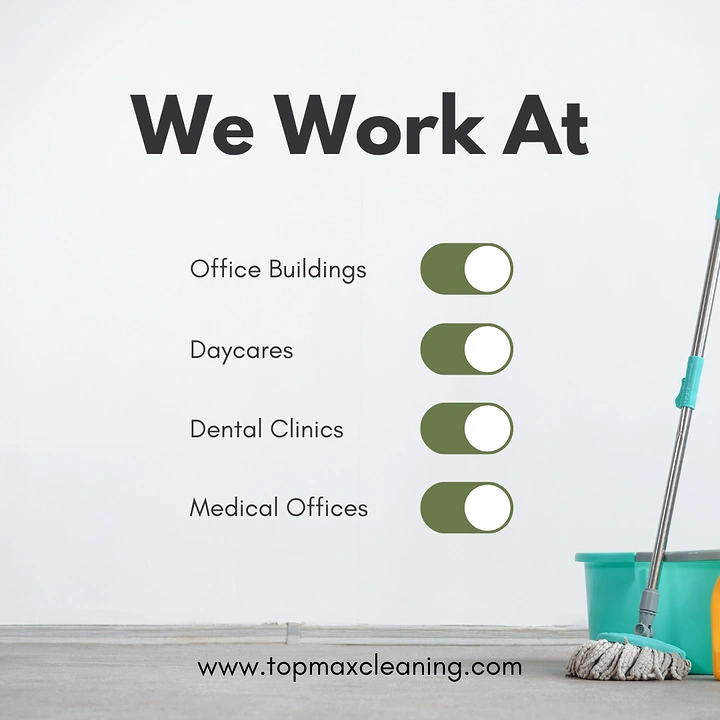 Cleaning Services creative ad: UI toggle switches list service locations