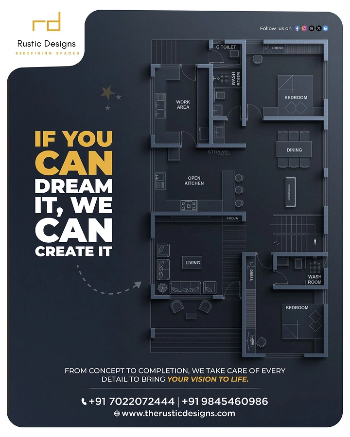 Home Renovation & Remodeling creative ad: Floor plan turns service into promise