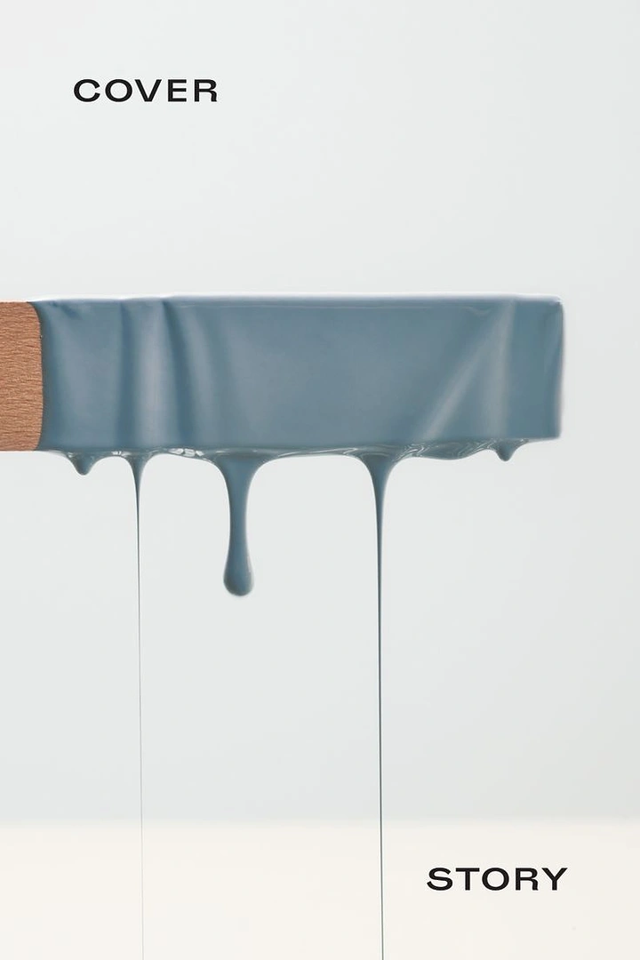 House Painters creative ad: Dripping paint 'Cover Story' pun, minimal