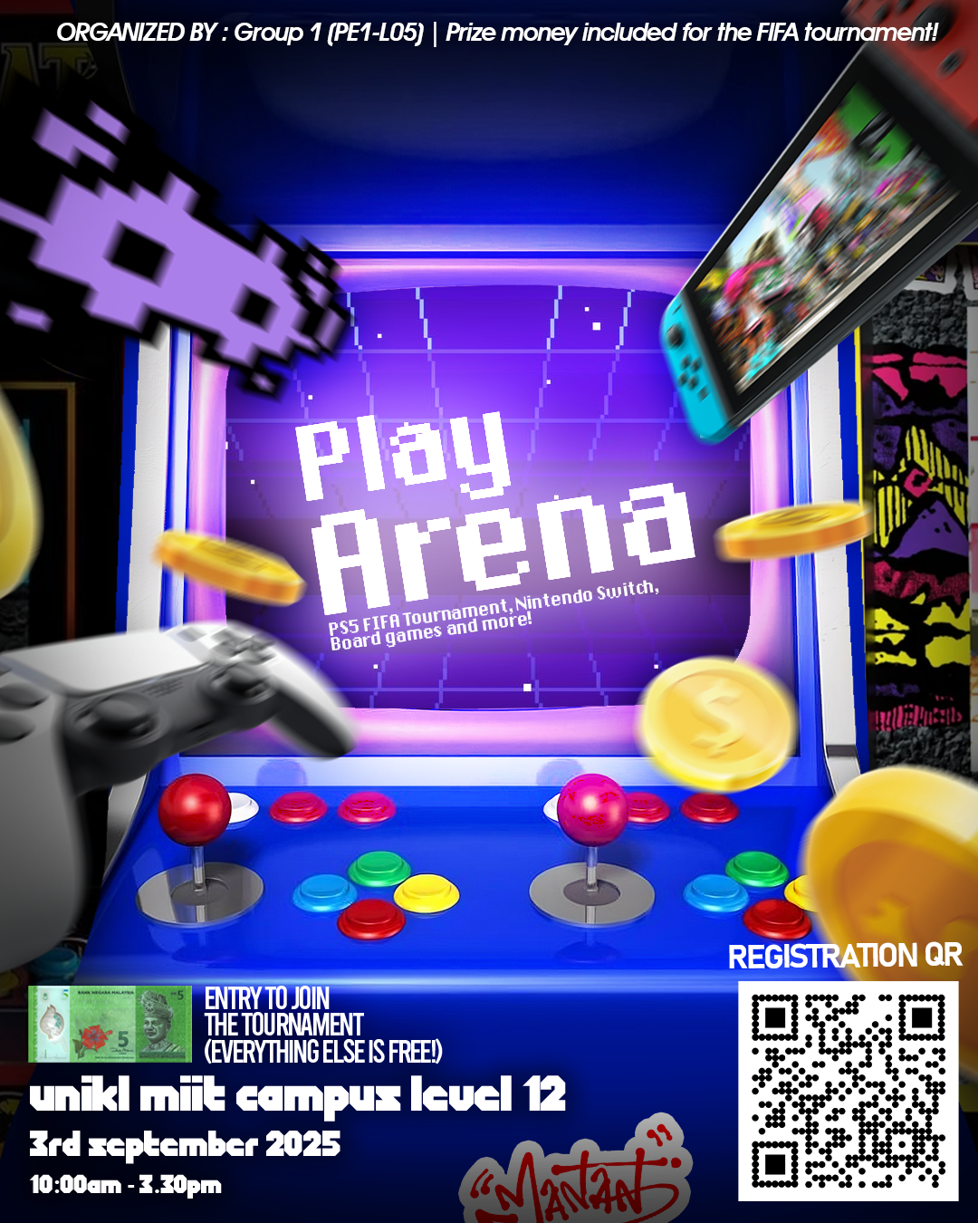 Instagram post: Arcade cabinet as event frame