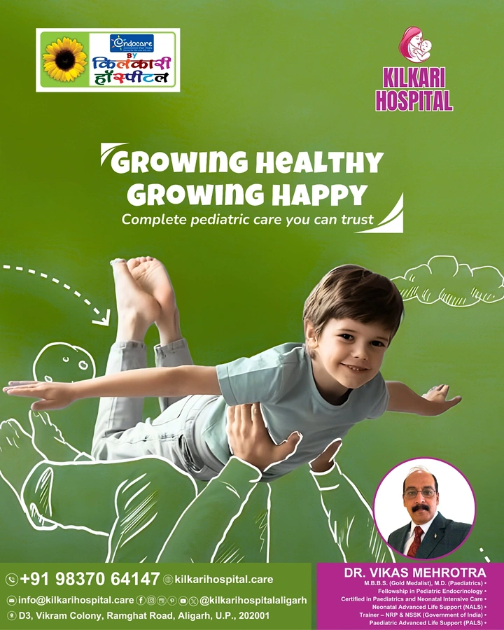 Pediatricians & Children's Clinics creative ad: Child flies like a superhero, growth metaphor