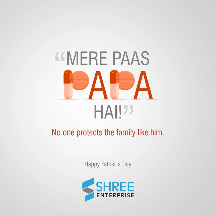Father's Day creative ad: PAPA spelled with capsules and tablets replacing the P letters
