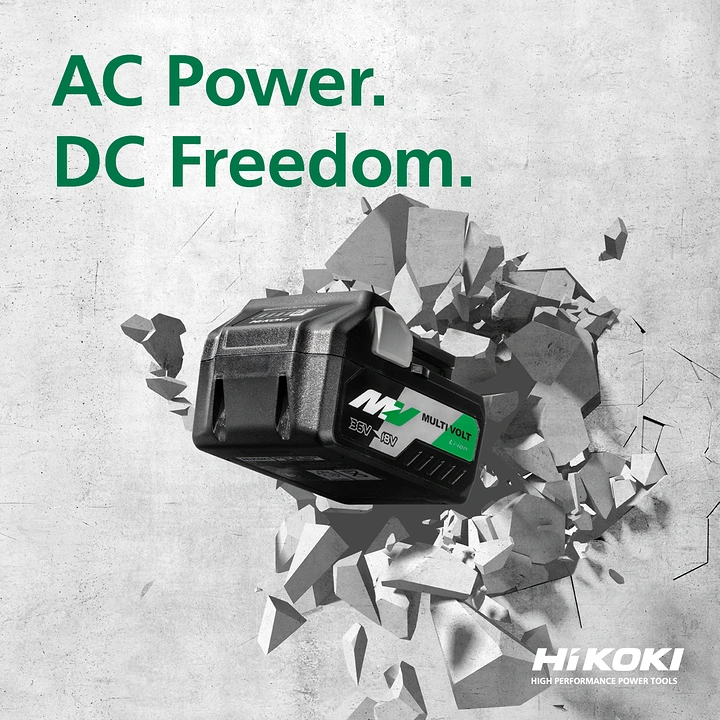 Power Tools creative ad: Breaking concrete turns power into metaphor