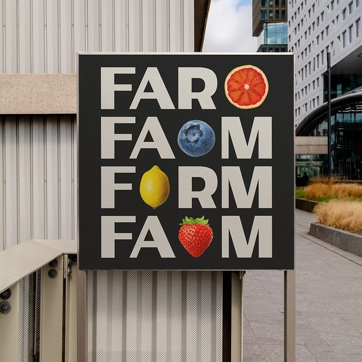 Salad Bars & Healthy Restaurants creative ad: Clever typographic poster for farm-to-table.