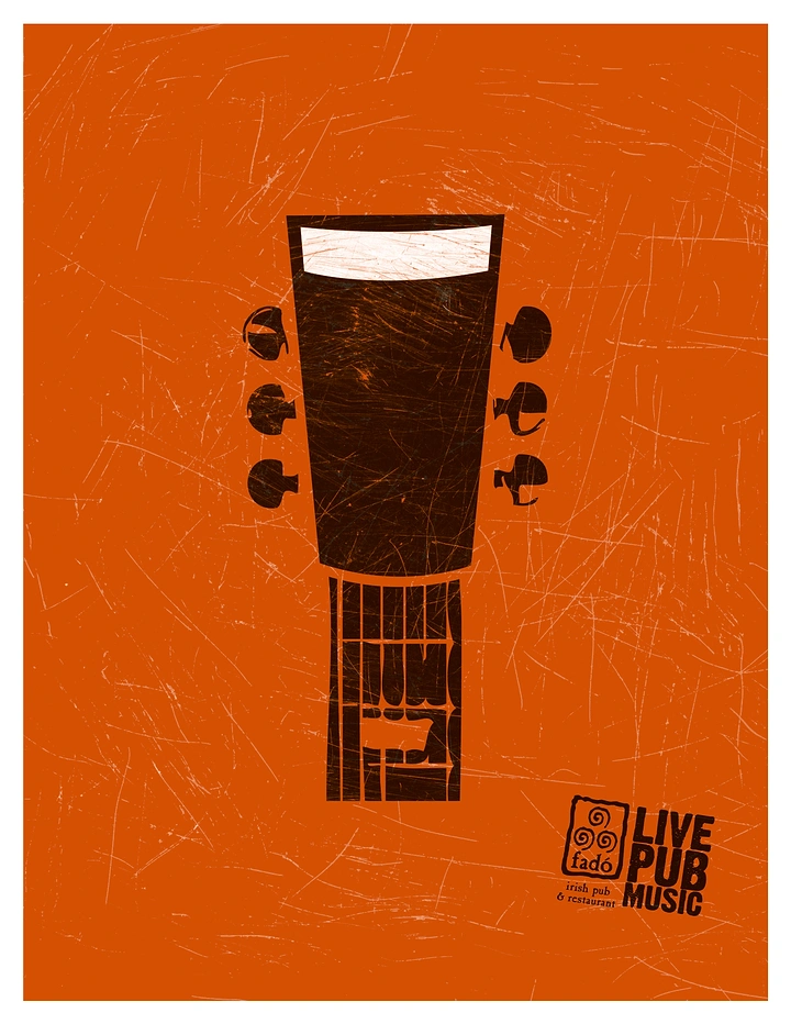 Bars & Pubs creative ad: Beer glass becomes music-stage motif
