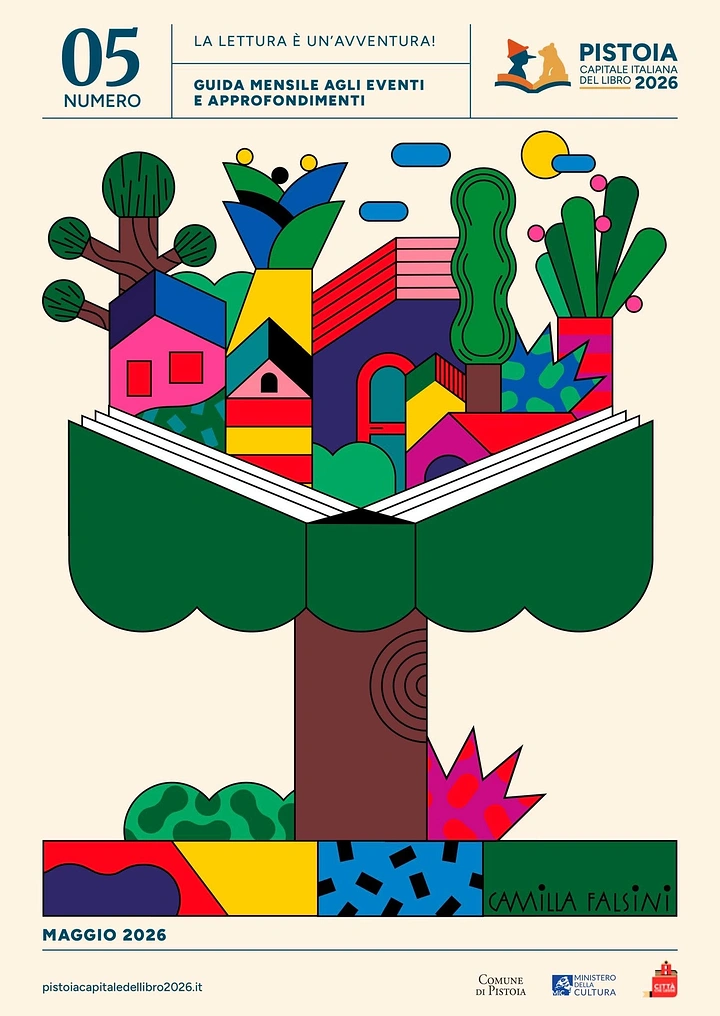 Education creative ad: A tree whose canopy is an open book with a colourful town growing out of it