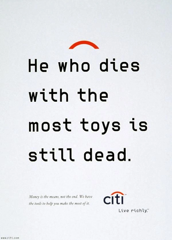 Stock Brokers & Investing creative ad: Witty minimal Citi copy ad