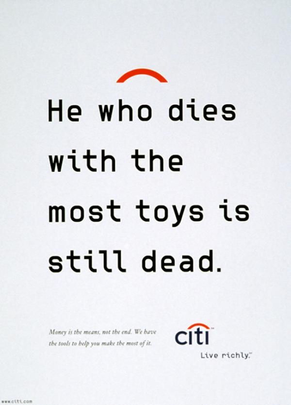 Story: Witty minimal Citi copy ad