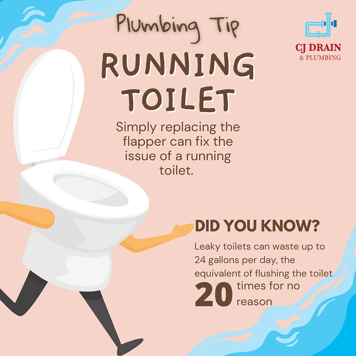 Plumbers creative ad: Pun: 'running toilet' drawn with running legs