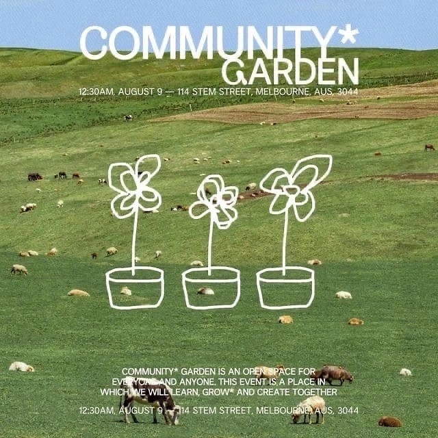 Landscaping & Gardening creative ad: Hand-drawn flower doodles over real field