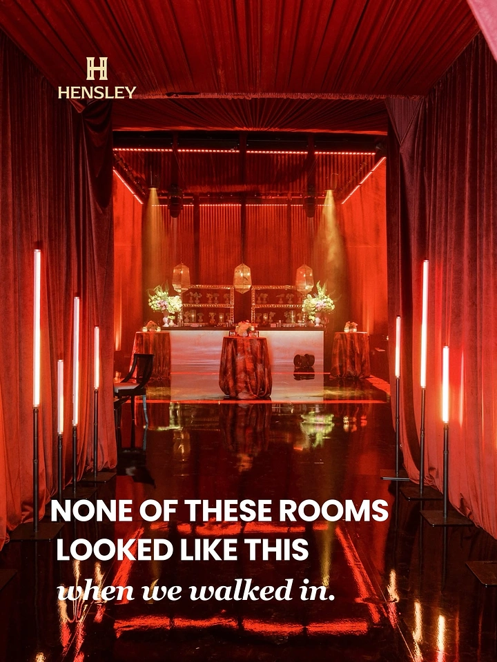 Banquet Halls & Venues creative ad: Before-after transformation hook copy