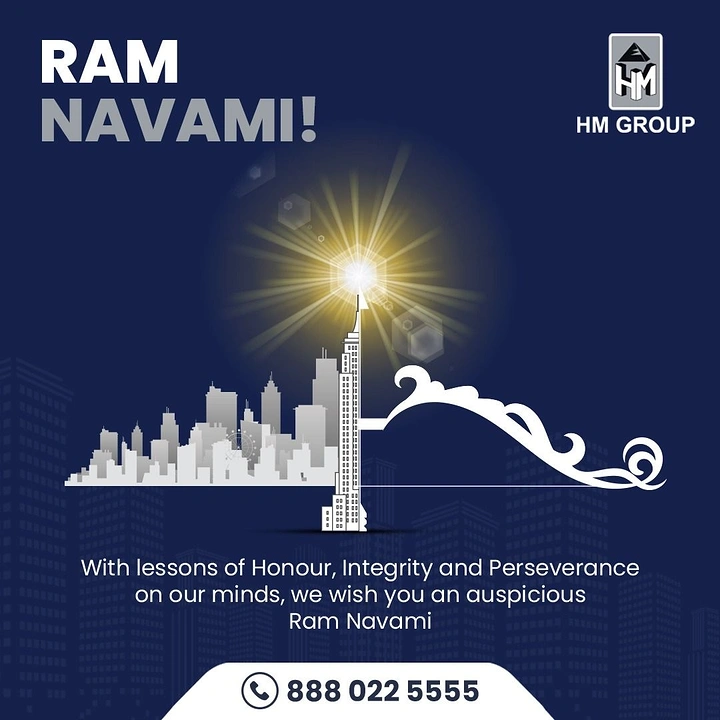 Ram Navami creative ad: Skyscraper spire becomes Rama's arrow
