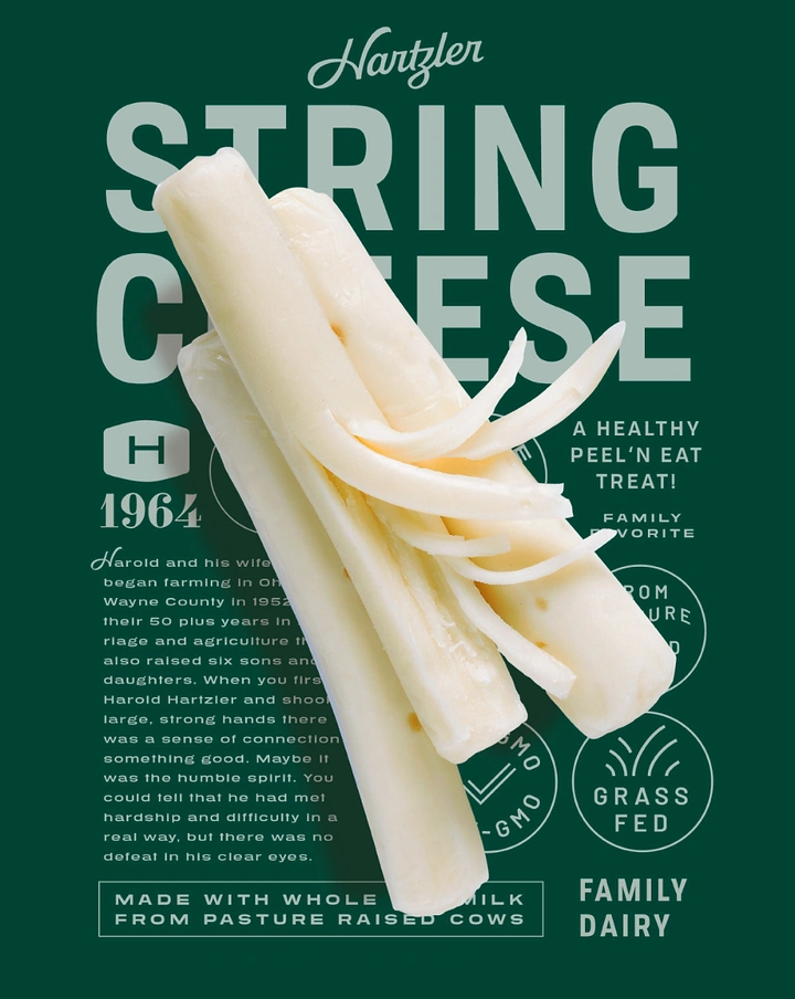 Dairy Brands creative ad: Peeled cheese breaks bold typography