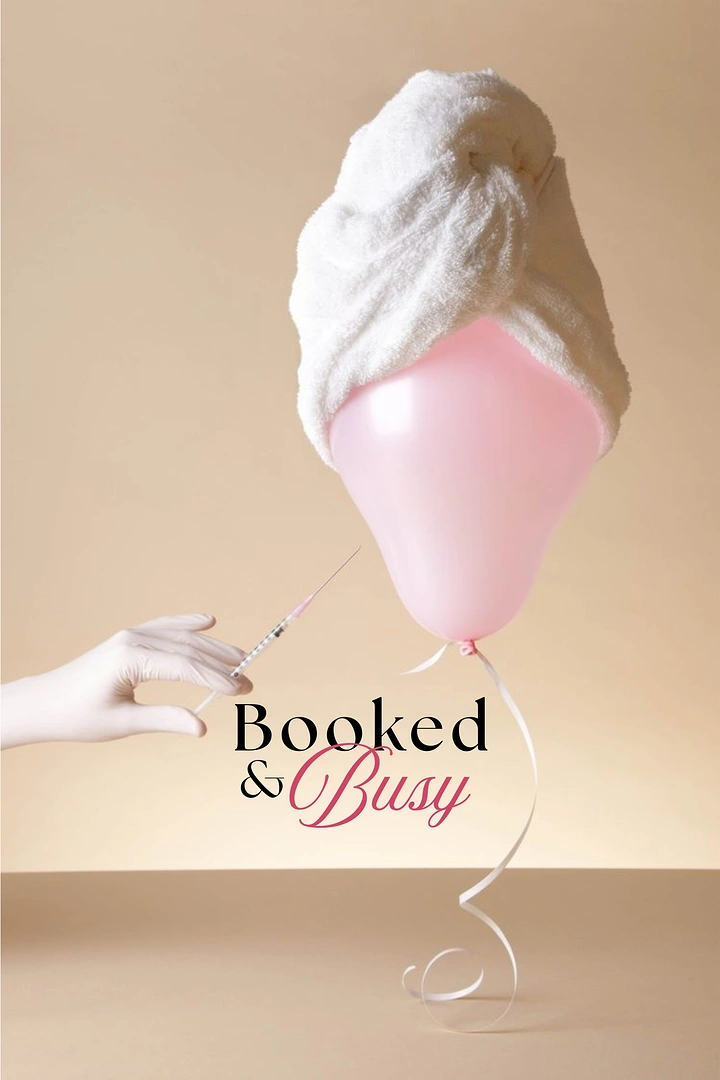 Spa & Massage creative ad: Towel-wrapped balloon face getting filler injection