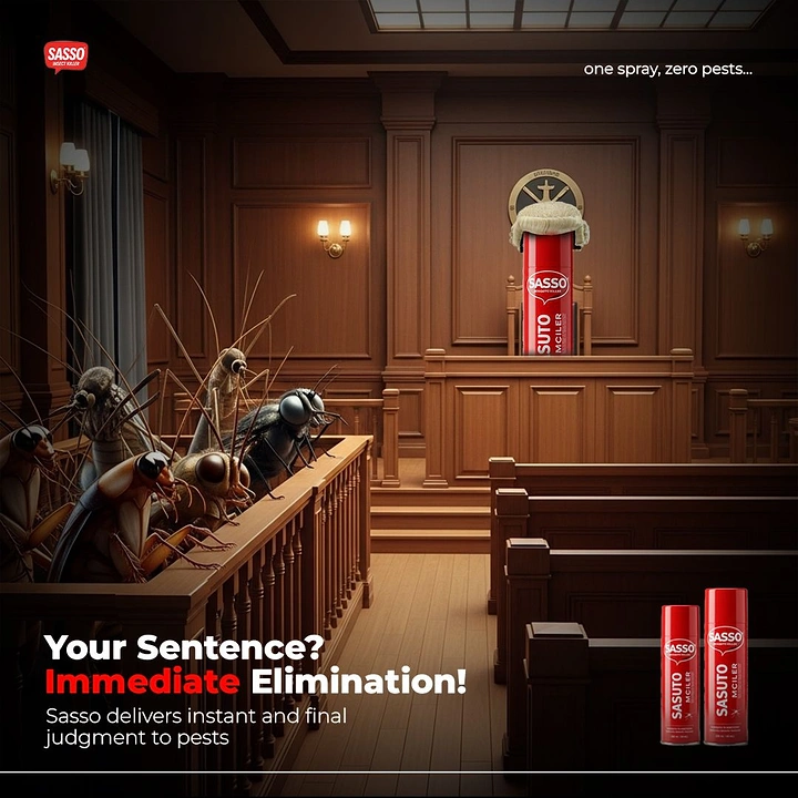 Pest Control creative ad: Courtroom pests sentenced to elimination
