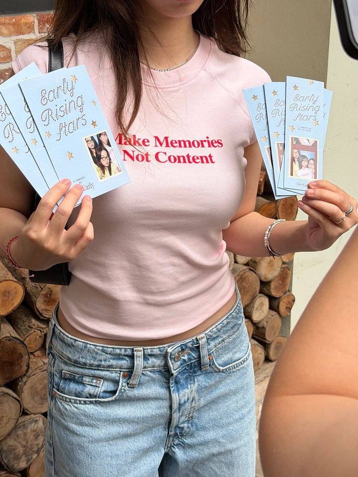 Photo Booth Rentals creative ad: Memories-not-content copy adds wit