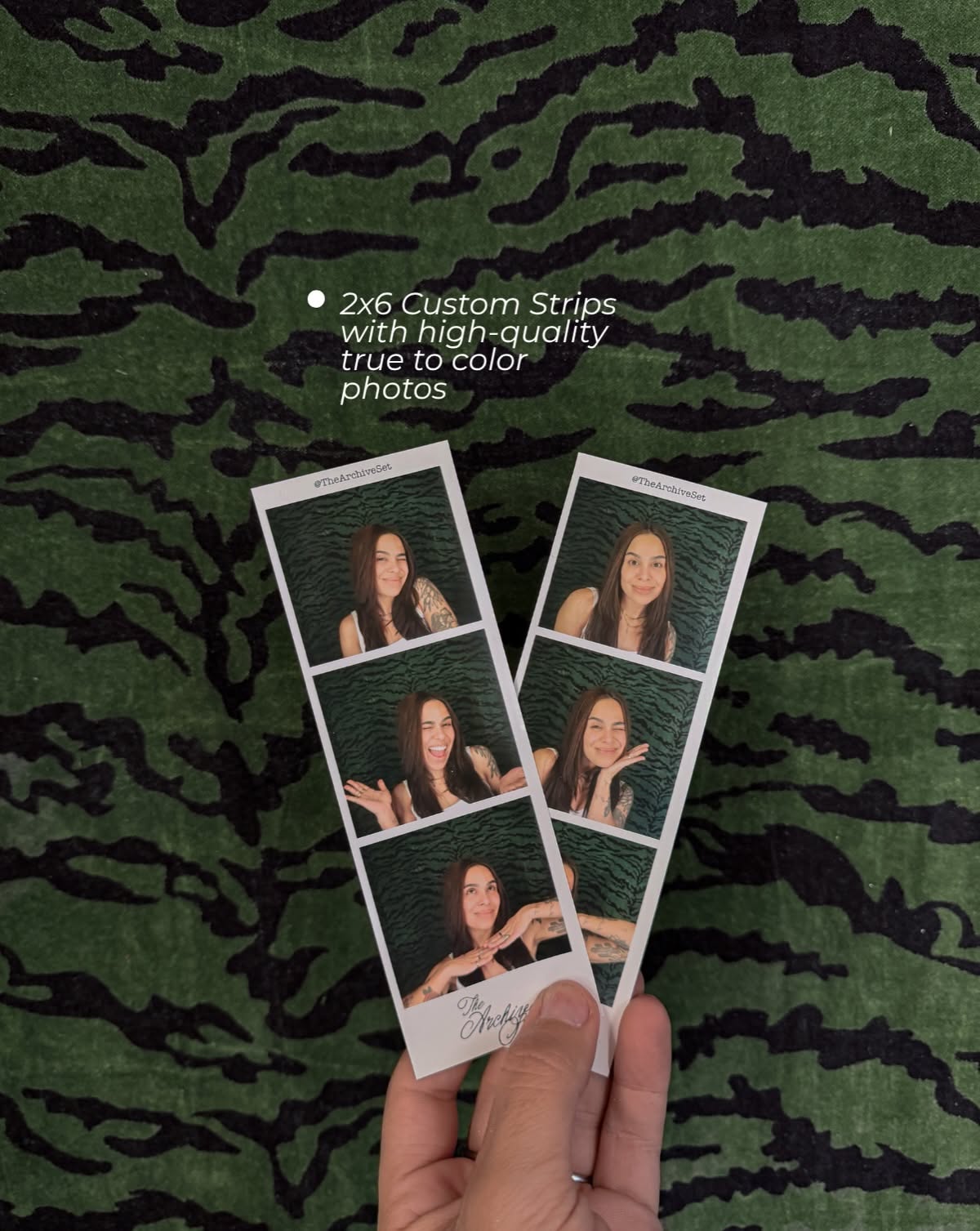 Instagram post: Photo strip staged in velvet room, slide 5