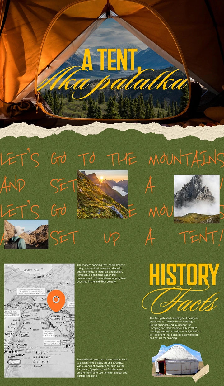 Summer Camps & Kids Activities creative ad: Tent-themed educational camp storytelling