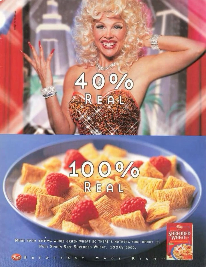 Breakfast Cereals & Oats creative ad: Witty real-versus-cereal comparison concept