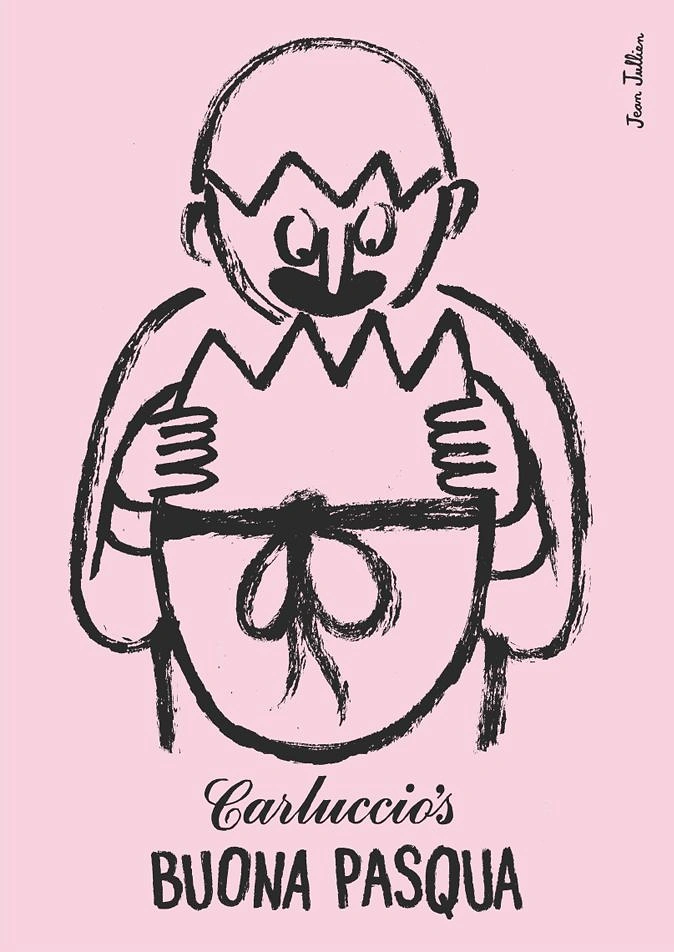 Easter creative ad: Figure holding a cracked Easter egg that mirrors his head