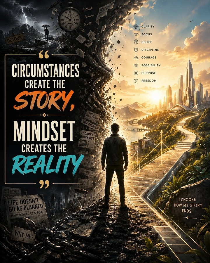 Life & Business Coaches creative ad: Mindset transforms ruined path