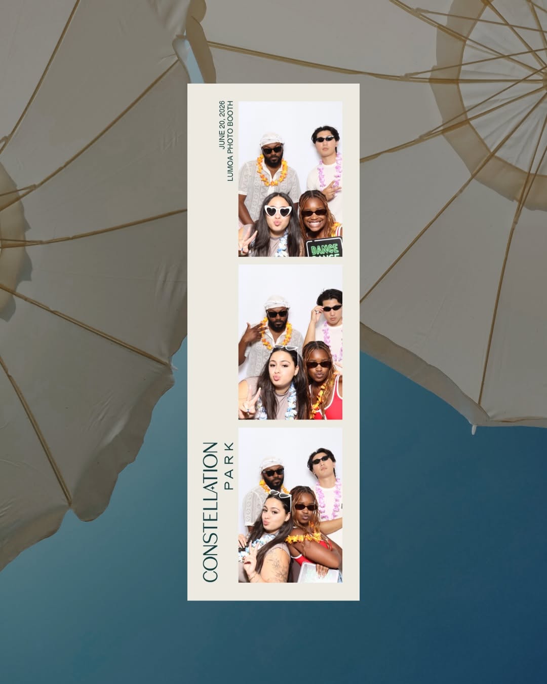 Instagram post: Photo strip integrated into poolside lifestyle, slide 3