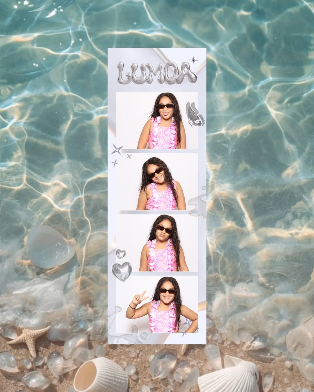 Instagram post: Photo strip integrated into poolside lifestyle, slide 6
