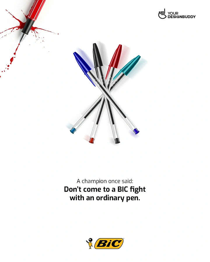 Pens & Writing Instruments creative ad: Sharp BIC fight wordplay