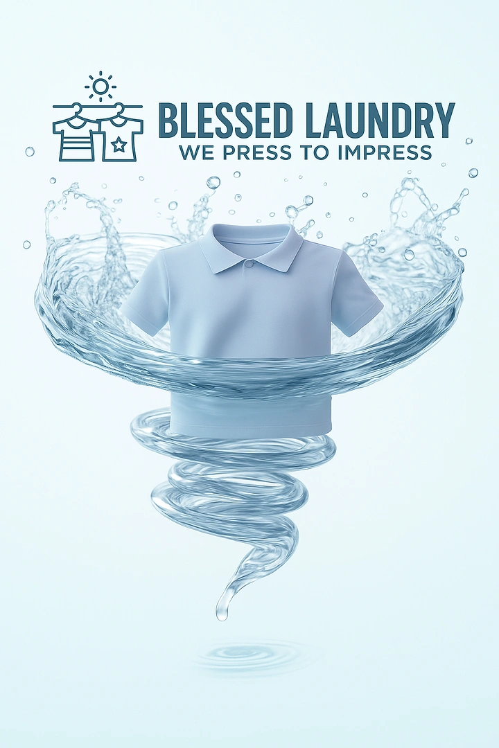 Laundry & Dry Cleaning creative ad: Water tornado swirling shirt, clean spin