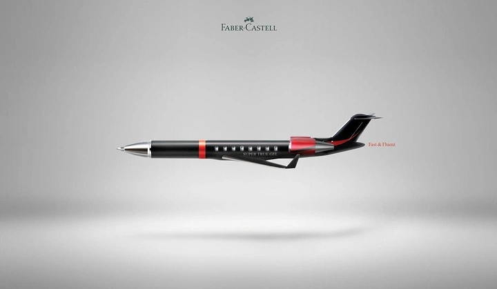 Pens & Writing Instruments creative ad: Pen transformed into sleek airplane