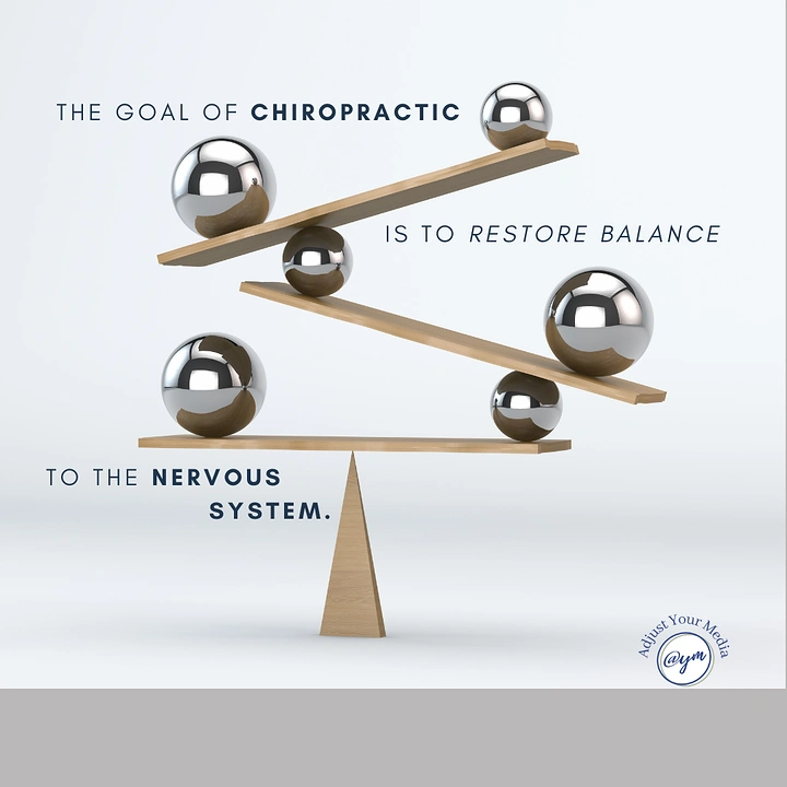 Chiropractors creative ad: Balance seesaw clearly visualizes treatment goal