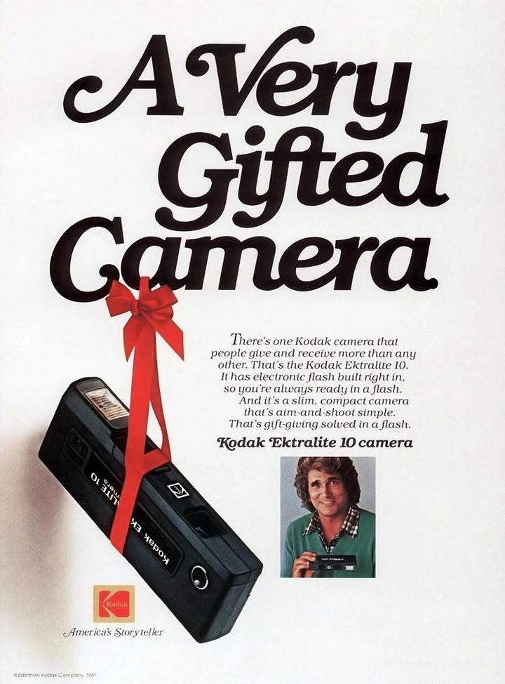 Cameras & Camera Stores creative ad: Polished gift-box product presentation
